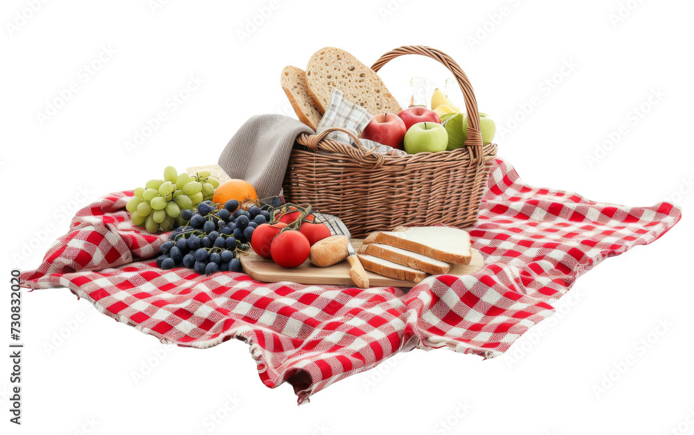 Cozy Moments with the Picnic Blanket On Transparent Background.