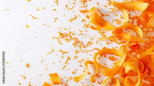 orange zest on white background. photo