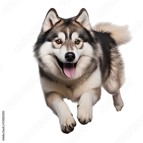 Siberian husky puppy running  png file of isolated cutout on transparent background