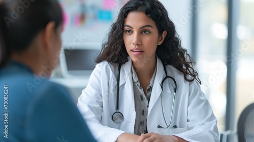 Female doctor provides valuable treatment advice to patients, delivering expert guidance and compassionate care to promote optimal health and well-being.