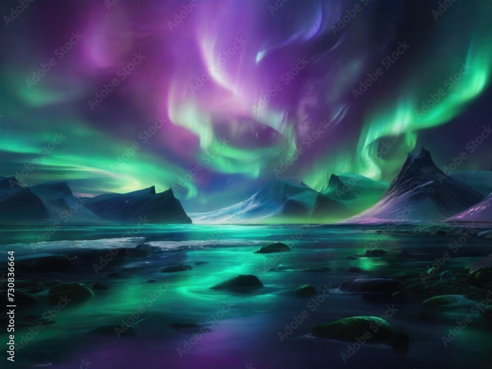 Luminous Euphoria: Translucent Swirls Creating the Northern Lights' Enchanting Atmosphere