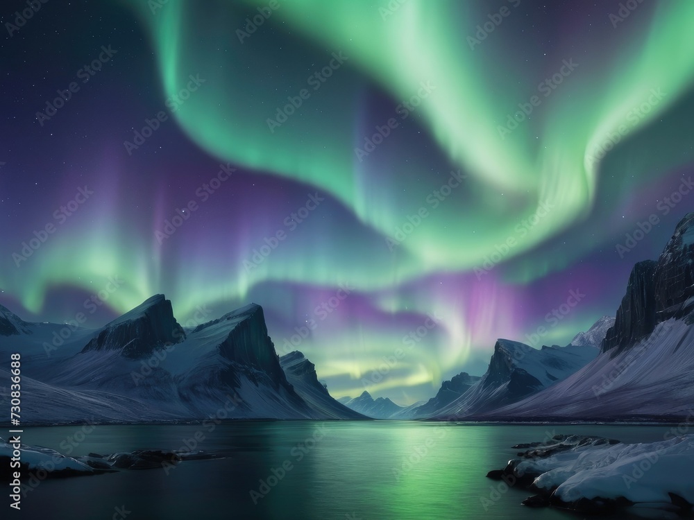 Northern Lights Reverie: Abstract Dream in Deep Purples, Emerald Greens, and Violets Northern Lights Reverie: Abstract Dream in Deep Purples, Emerald Greens, and Violets