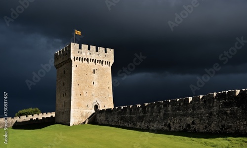 one medieval tower, battlement