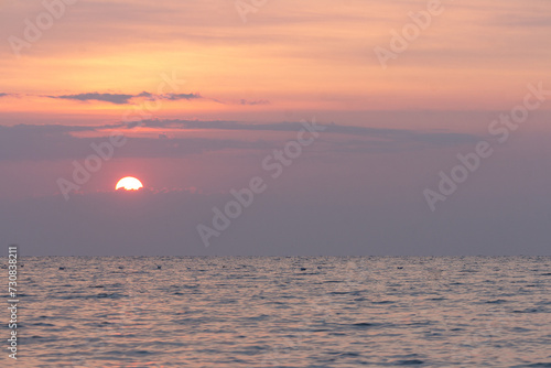 Fototapeta Naklejka Na Ścianę i Meble -  A beautiful dawn over the Black Sea in Odesa. Ukraine