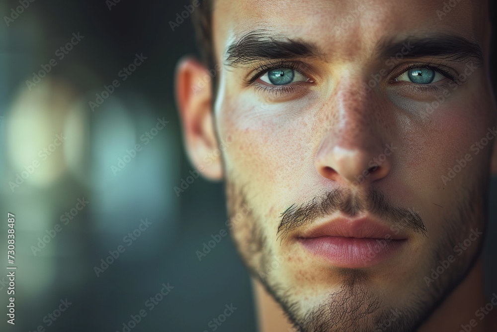 Obraz premium Portrait of cute 20 years old man with beautiful face