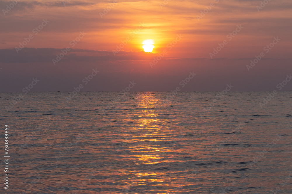 A beautiful dawn over the Black Sea in Odesa. Ukraine