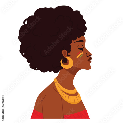 African woman with jeri curls photo
