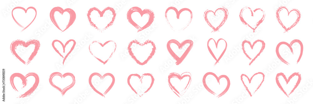 Vector collections of hand drawn grunge hearts Heart shape for love symbols Vector collections of hand drawn grunge hearts Heart shape for love symbols