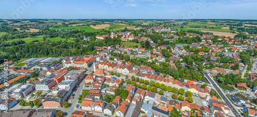 Panoramablick auf Dorfen im Landkreis Erding in Oberbayern