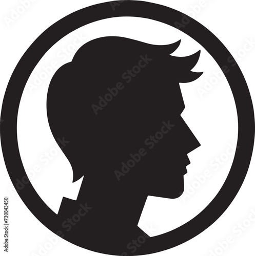 Human Silhouette in Circle icon vector