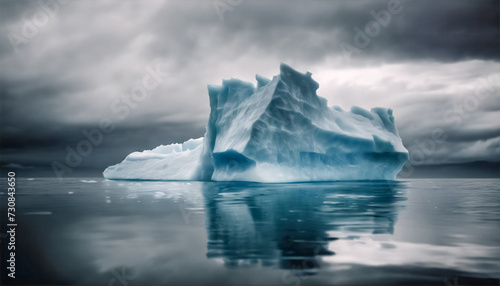 Monumento Naturale- Grande Iceberg Riflesso nel Mare in una Giornata Uggiosa, Alta Definizione © Benedetto Riba