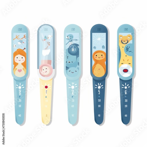 Happy designed kid's thermometers. After the holidays it is time for kindergarten and school, it is a new era of happiness and viruses.