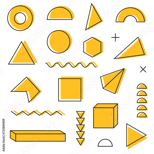 vector orange memphis element