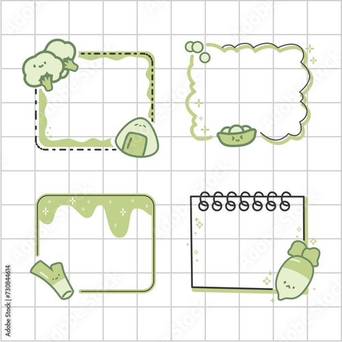 note food pals green color theme collection set