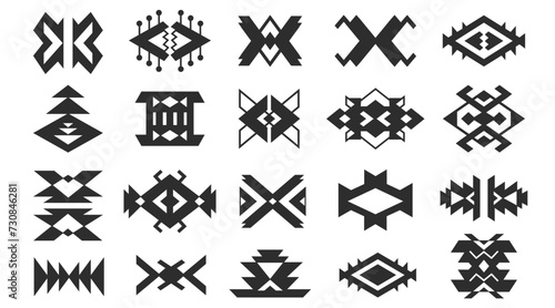 Aztec Navajo Shapes Set Southwestern Art Symbols