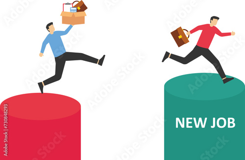 Great resignation, change job, employee resign, quit or leaving company, people management or human resources concept.


