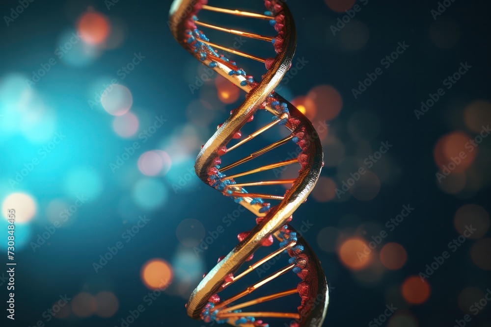 DNA test profiling. molecule 3d model. Chemistry, science, medicine background. Gene and genetics. Genetic code, abnormality. - obrazy, fototapety, plakaty 