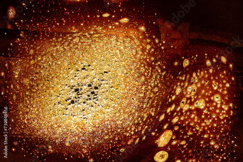 Close-up of burnt melted old photographic film