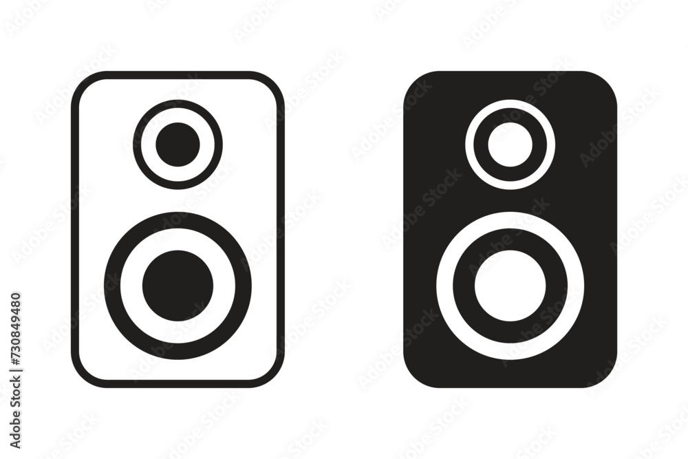 speaker icon, woofer box vector symbol on transparent background. speaker icon, woofer box vector symbol on transparent background.
