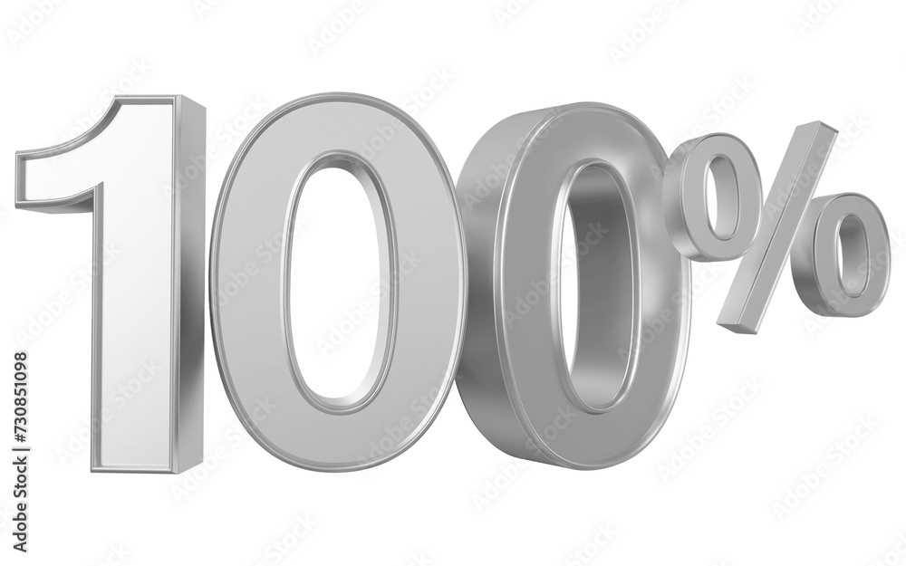 100 percent off sale silver number 3d render 100 percent off sale silver number 3d render