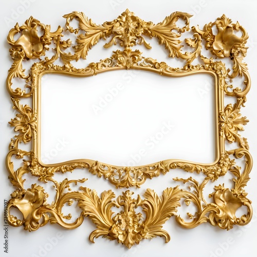 Vintage gold frame. Boho style. Monograms