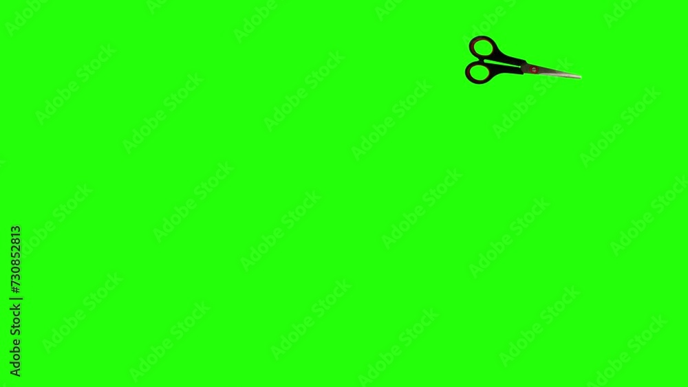 Animation of Scissor tool cutting and moving on the green screen chroma key Animation of Scissor tool cutting and moving on the green screen chroma key