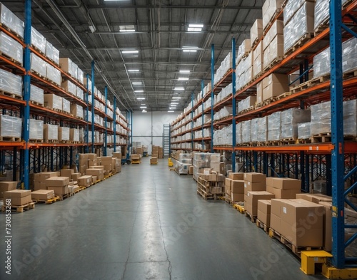High-tech warehouse with a high level of electronics, equipped to store and sort goods © GEMES