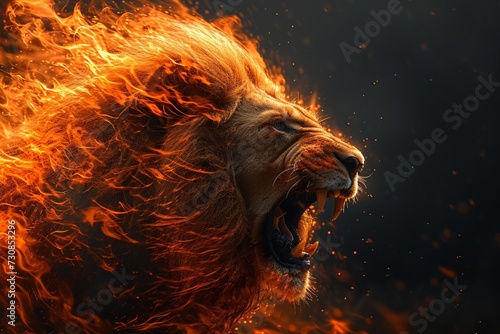 Lion's Roar: A Blazing Fire of Passion and Power Generative AI © Bipul