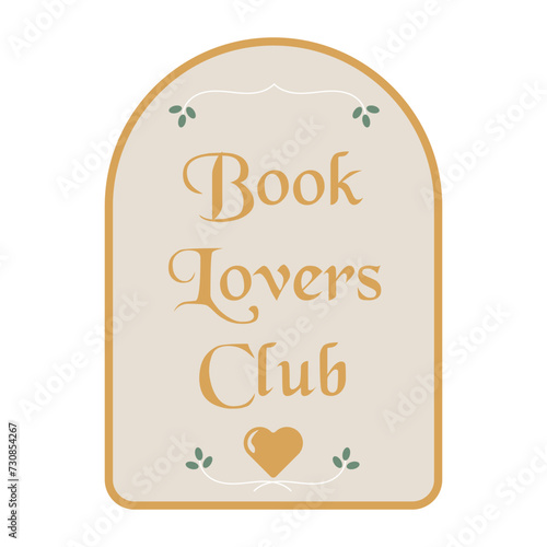 Book lovers club     open book with quote. Reading illustration for sticker  badge  poster  bookstore  library  teacher. Vector vintage art illustration isolated hand drawn