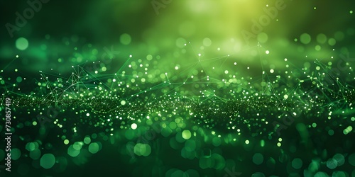 Enchanted green bokeh background with sparkling lights. perfect for festive decorations and elegant designs. shimmer in nature, ideal for creative projects. AI © Irina Ukrainets