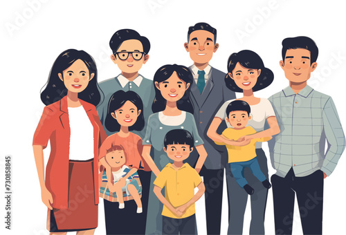 Group of diverse people joined with happiness. Selection of old, coloured, and different persons. Social diversity, relationship, human resorces, large family group.