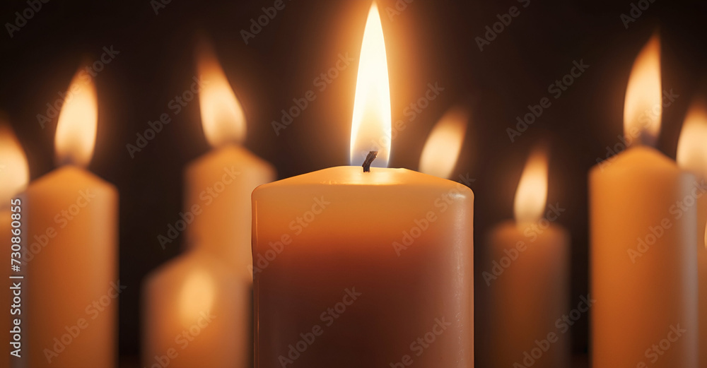 burning candles in the dark