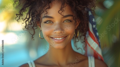 July 4th Smile  A Celebration of Freedom and Beauty Generative AI