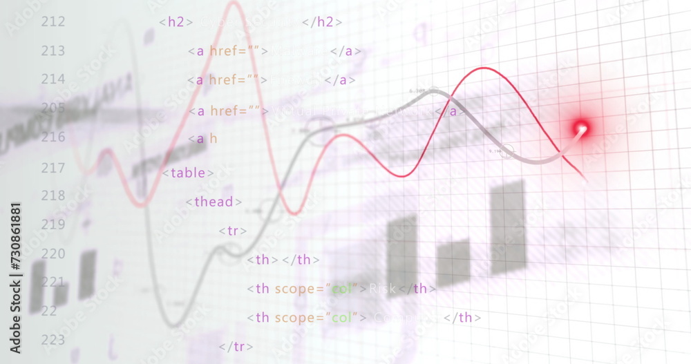 Image of data processing over white background