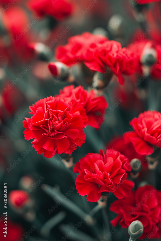 red carnations on the whole background