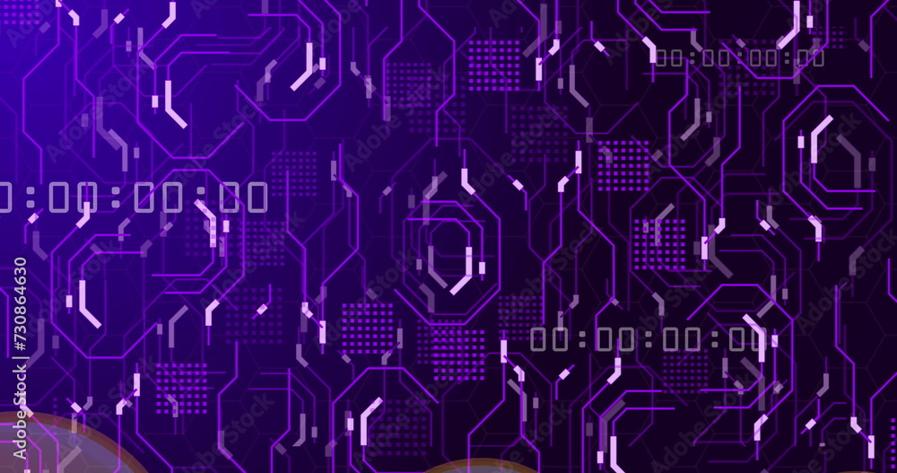 Fototapeta premium Image of media icons over network of connections