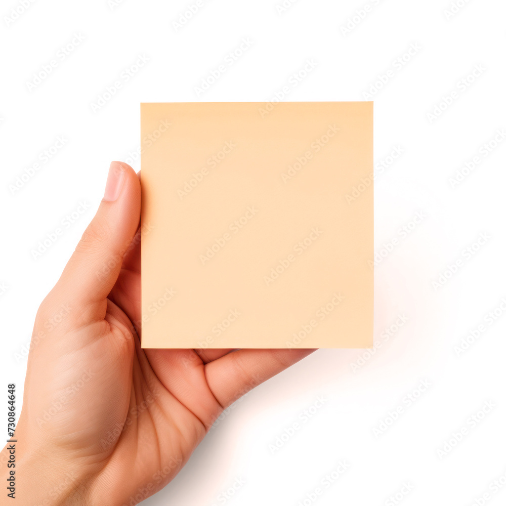 Hand Holding a Sticky Note with Vibrant Colors and Sharp Details Hand Holding a Sticky Note with Vibrant Colors and Sharp Details