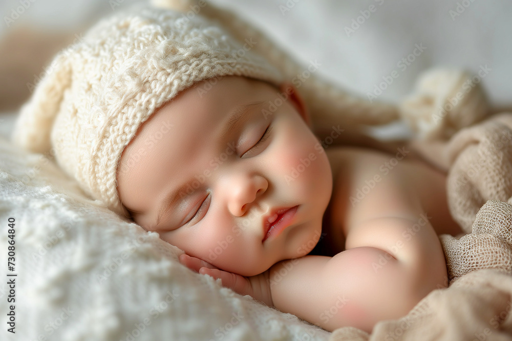 Sleeping newborn boy in the first days of life Sleeping newborn boy in the first days of life