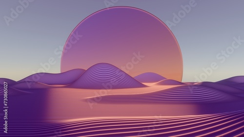 3D minimalist animation with a retro wave vibe  featuring pastel colors  geometric shapes  and a futuristic  nostalgic atmosphere