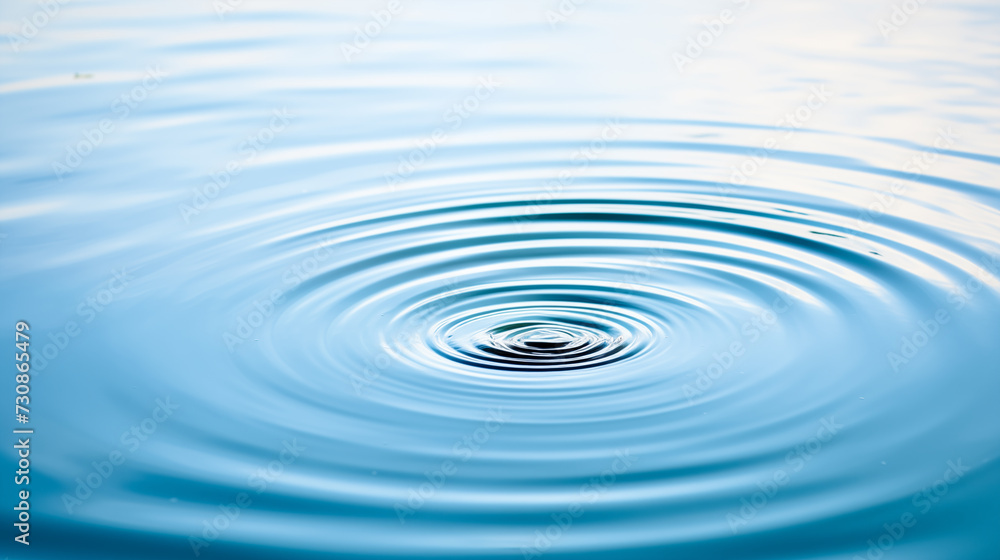 A single droplet of water creating ripples on a serene lake surface A single droplet of water creating ripples on a serene lake surface