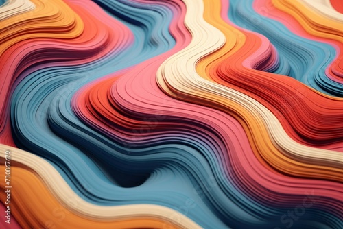 abstract terrain created by colorful 3d cylinders , abstract wavy background