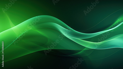 horizontal green abstract waves gradient background Generative AI