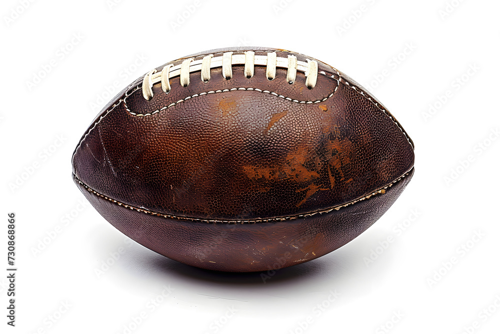 an American football placed on a white background an American football placed on a white background