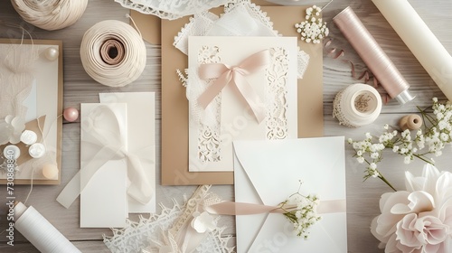 Elegant Wedding Invitation and Craft Materials
