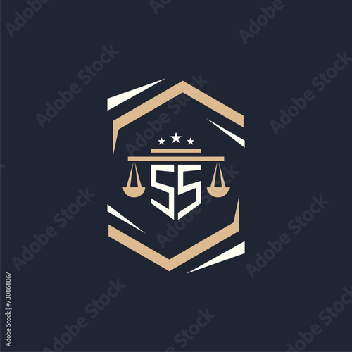 SS Initials Law Firm Logo Design Lawyer Justice Attorney Law Logo Vector