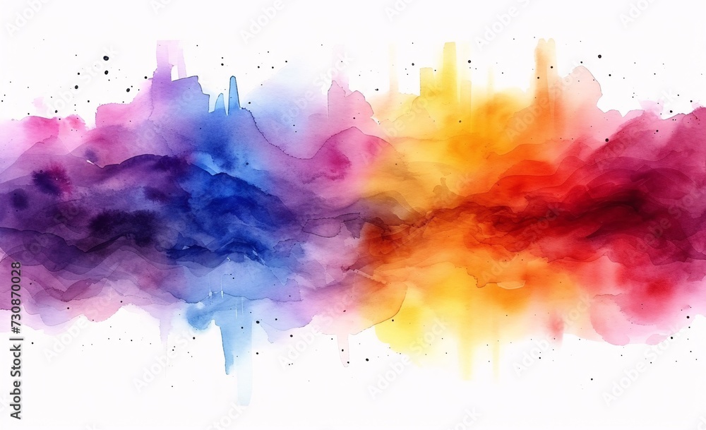 Colorful Cloudscape: A Vibrant Watercolor Artwork for Monthly Themes Generative AI