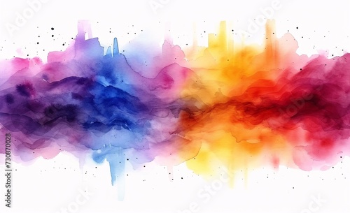 Colorful Cloudscape: A Vibrant Watercolor Artwork for Monthly Themes Generative AI