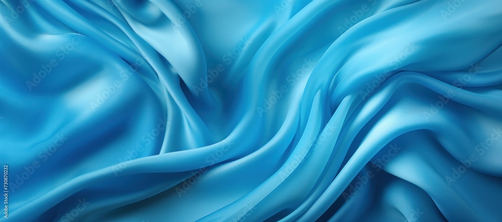 Fototapeta premium blue silk background, abstract wavy blue background banner
