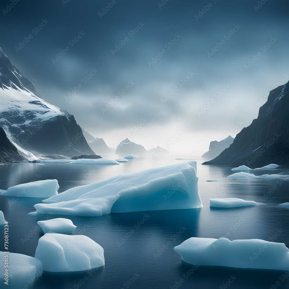 large Icebergs, ai-generatet