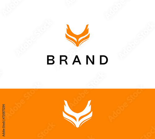 V initial logo vector , fox illustration symbol e sport game club comunity clip art sign editable photo